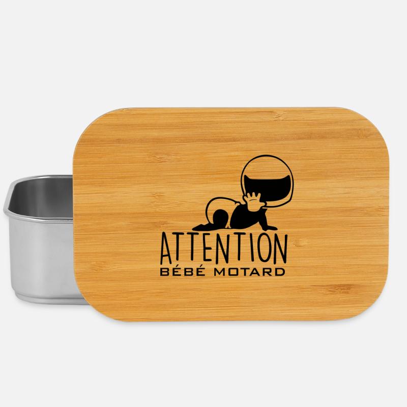Attention bébé motard - Boîte à goûter - argent