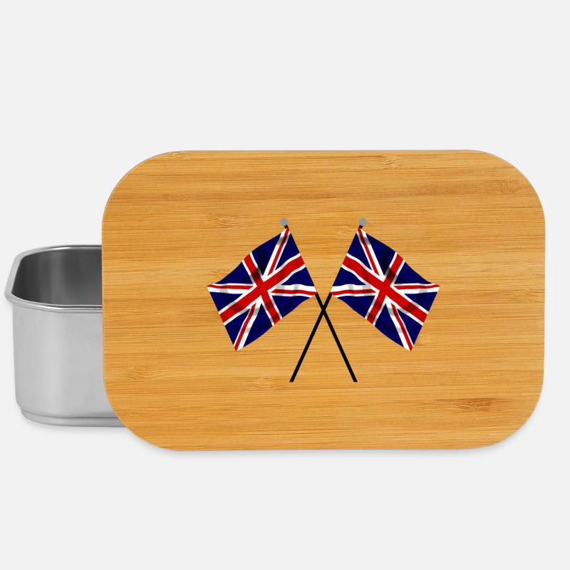 Union Jack Flag Twin Racing Flags - Lunch Box - silver