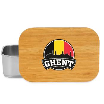 Ghent Belgique Skyline Voyage Souvenir Drapeau Belge - Boîte à goûter - argent - Devant