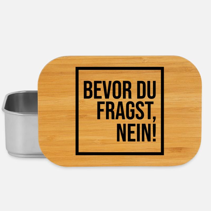 Bevor du fragst, NEIN! (schwarz) - Lunch Box - Silber