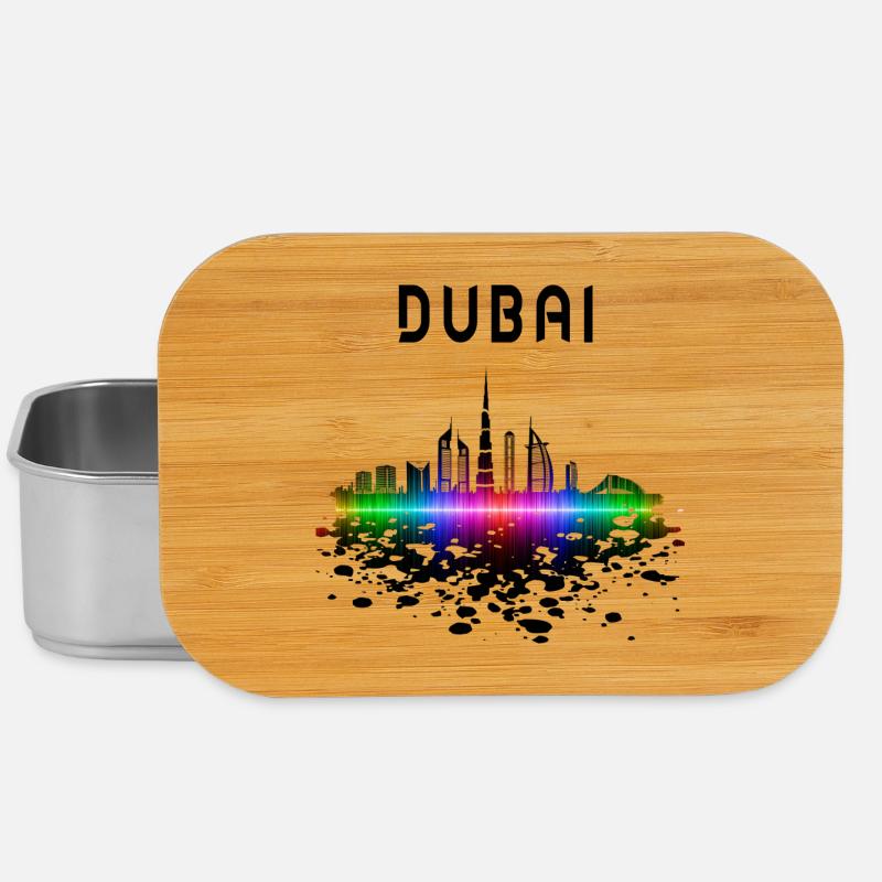 Dubai Skyline Splash Design / Cadeau - Boîte à goûter - argent