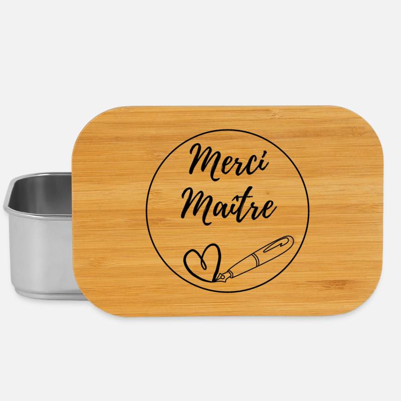 Merci Maître stylo plume ecriture coeur professeur - Boîte à goûter - argent