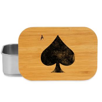 As de pique carte à jouer poker casino - Boîte à goûter - argent - Devant