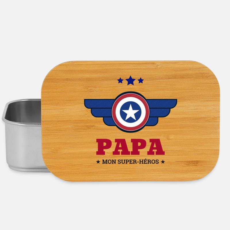 Papa mon super héros - Boîte à goûter - argent