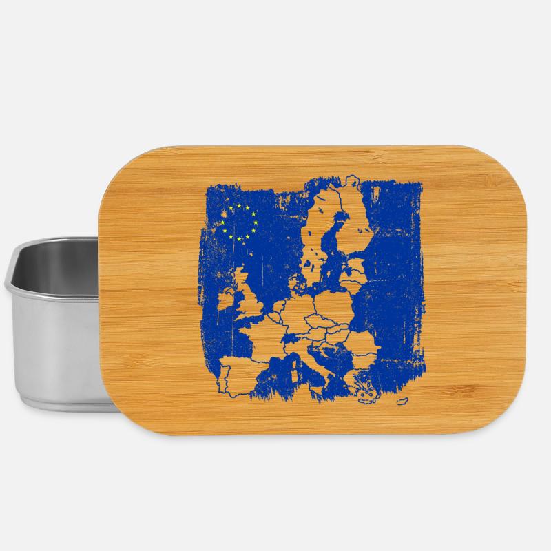 Blue Europe Map Silhouette - Lunch Box - silver