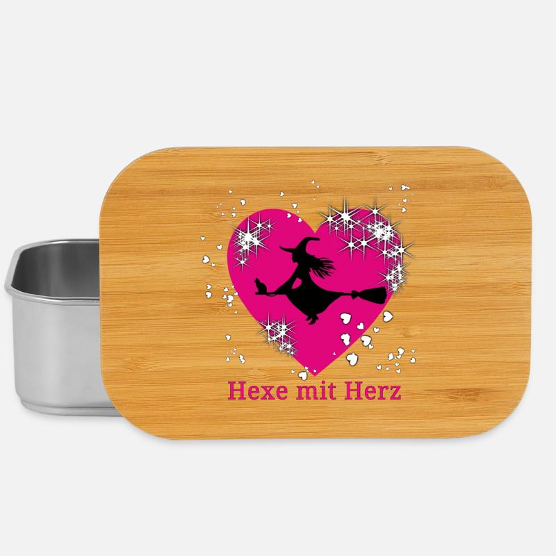 Hexe mit Herz Motiv - Lunch Box - Silber