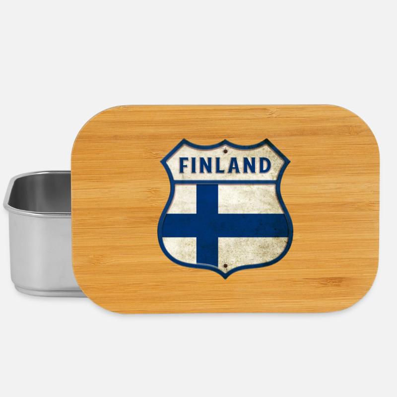 Armoiries des drapeaux de la Finlande - Boîte à goûter - argent