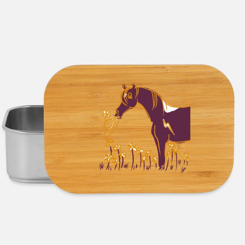 Cheval violet avec anneau fleuri - Boîte à goûter - argent