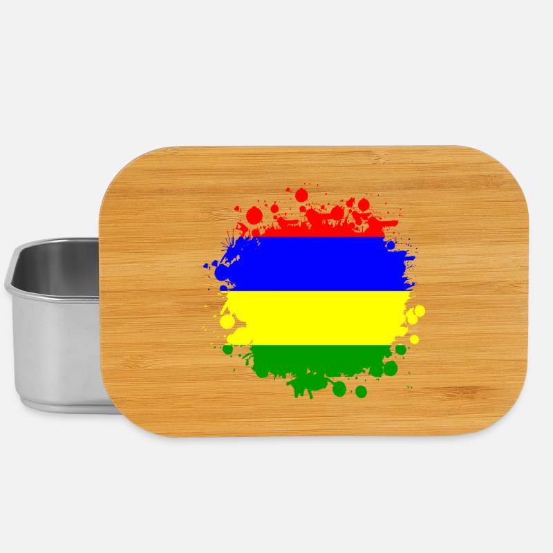 Mauritius Klecks Flaggen Design - Lunch Box - Silber