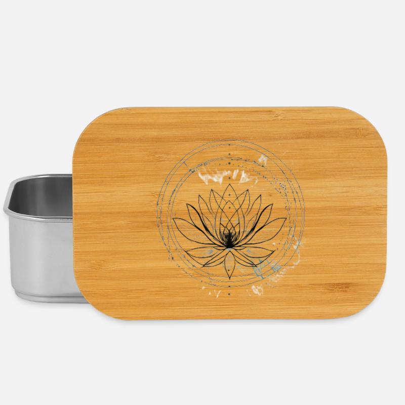 Lotus Mandala Noir Blanc - Boîte à goûter - argent