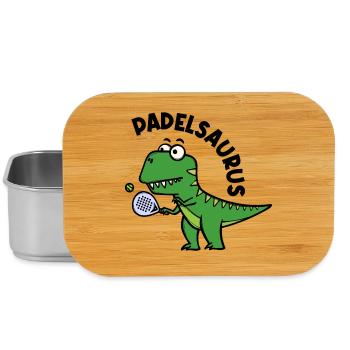 Dinosaurier Padel Spieler Schläger Ball Spruch - Lunch Box - Silber - Vorne