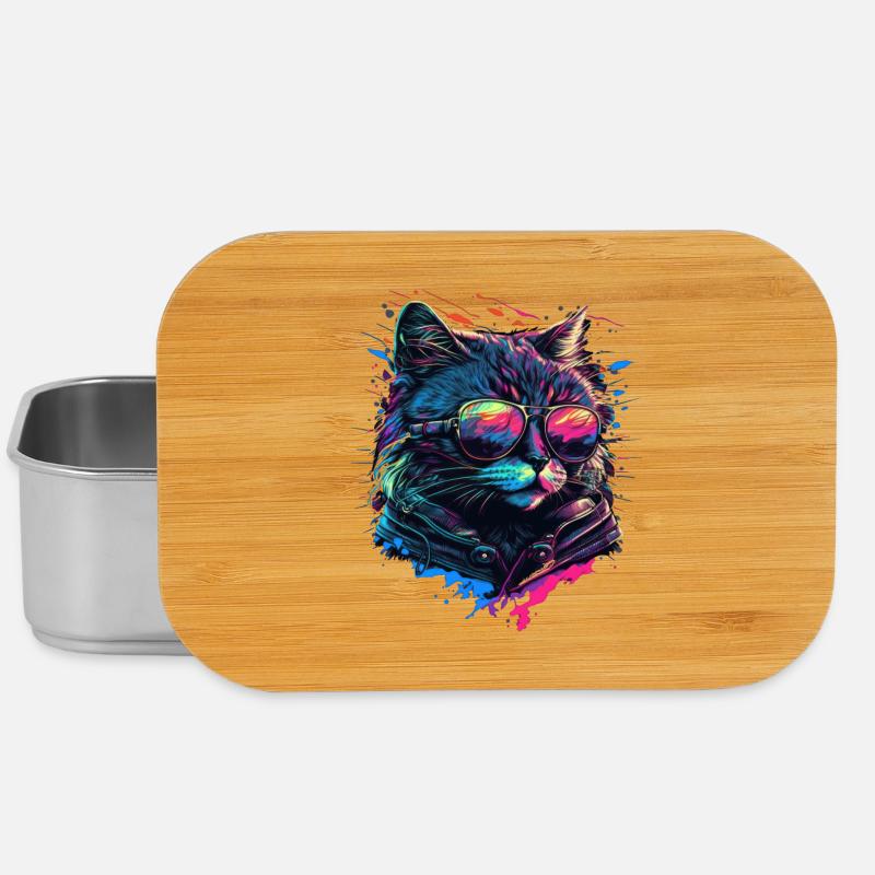 Coole Katze - Lunch Box - Silber