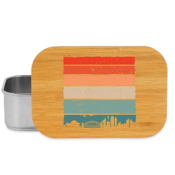 Sunset Gradient City Skyline - Lunch Box - silver - Front
