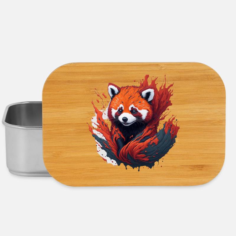 Panda roux dans un tourbillon de couleurs - Boîte à goûter - argent
