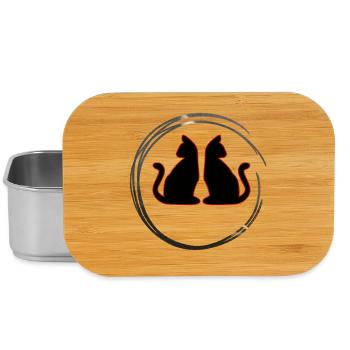 Red / Black Twin Cats - Lunch Box - silver - Front