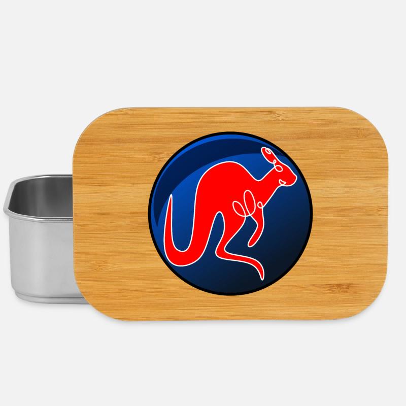 KÄNGURU LINIENZEICHNUNG BEUTELTIERE - Lunch Box - Silber