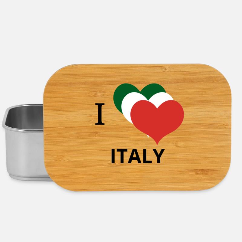I LOVE ITALY typography logo design - Boîte à goûter - argent