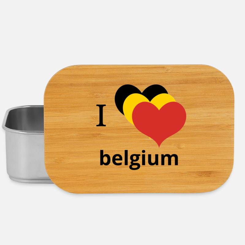 Ich liebe belgisches Typografie-Design - Lunch Box - Silber