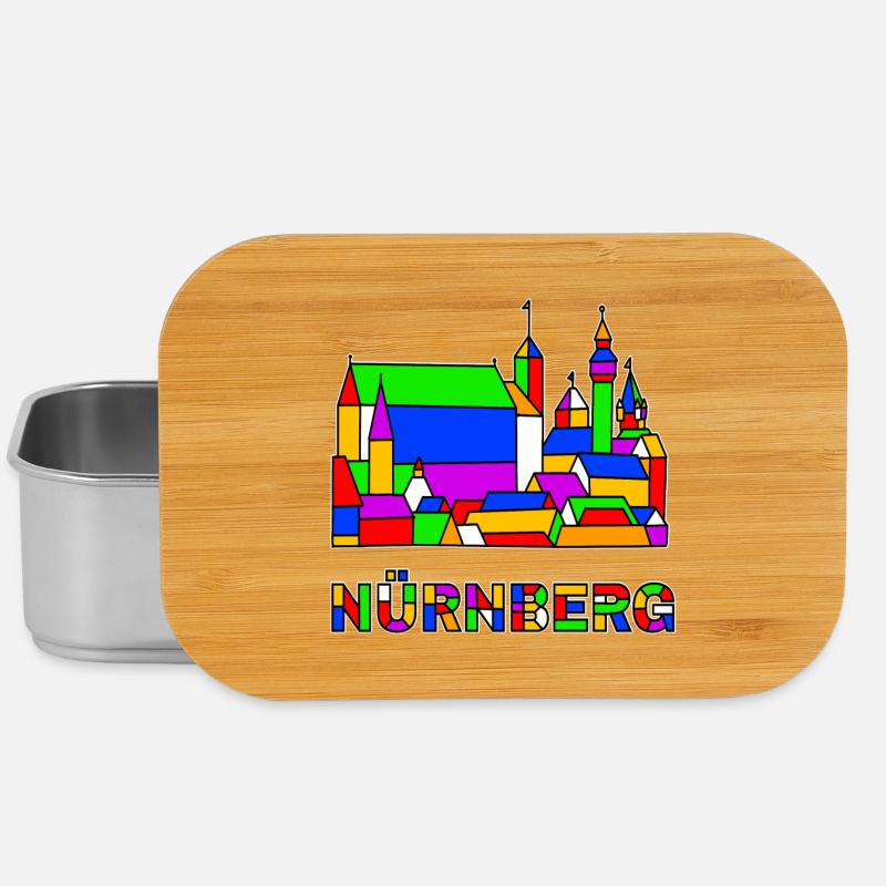 Nuremberg - Castle - Pop-Art - Lunch Box - silver
