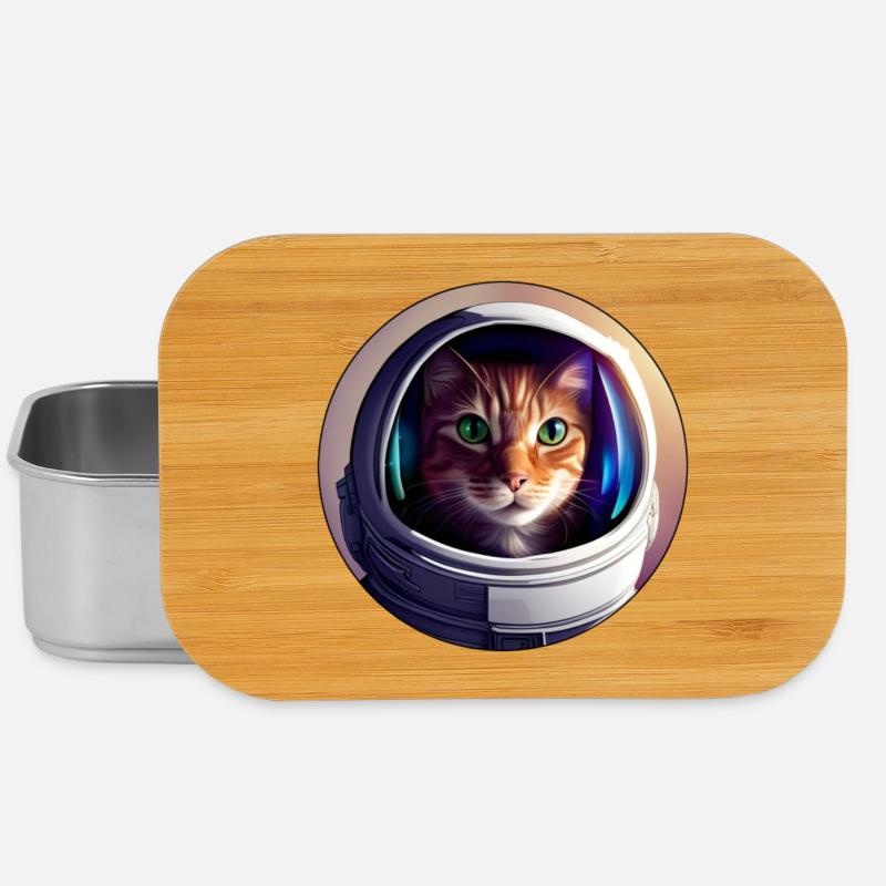 Space cat in helmet - Lunch Box - silver