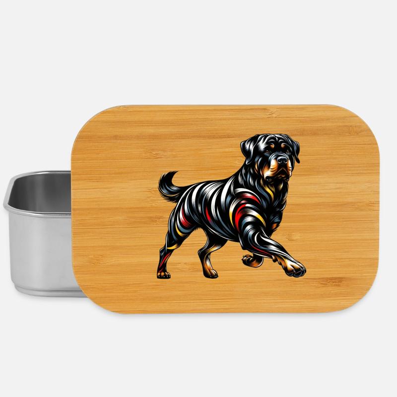 Rottweiler Deutschland Hunde Design - Lunch Box - Silber