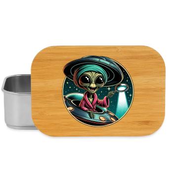 Außerirdischer Detektiv im UFO-Licht - Lunch Box - Silber - Vorne