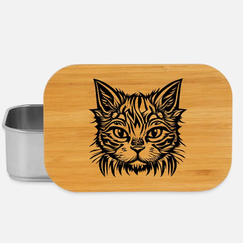 Manga Comic Katze "Stubentiger" - Lunch Box - Silber