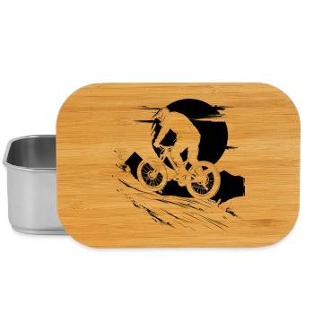 Cyclist Illustration - Lunch Box - silver - Front