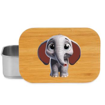 Cute Elephant Art Design - Lunch Box - silver - Front