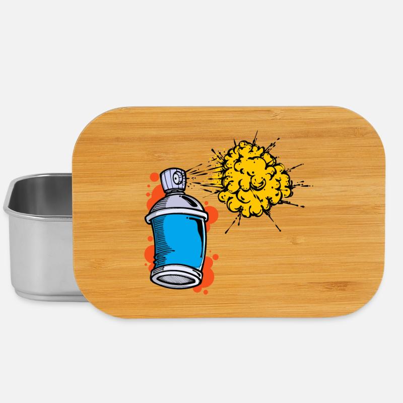 Zeichnen Illustration Graffiti Spraydose Sprayer - Lunch Box - Silber