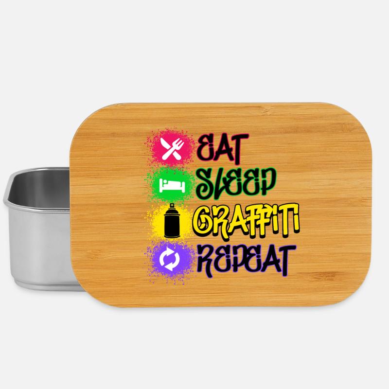 Graffiti Statement Sprayer Spraydose Kunst - Lunch Box - Silber