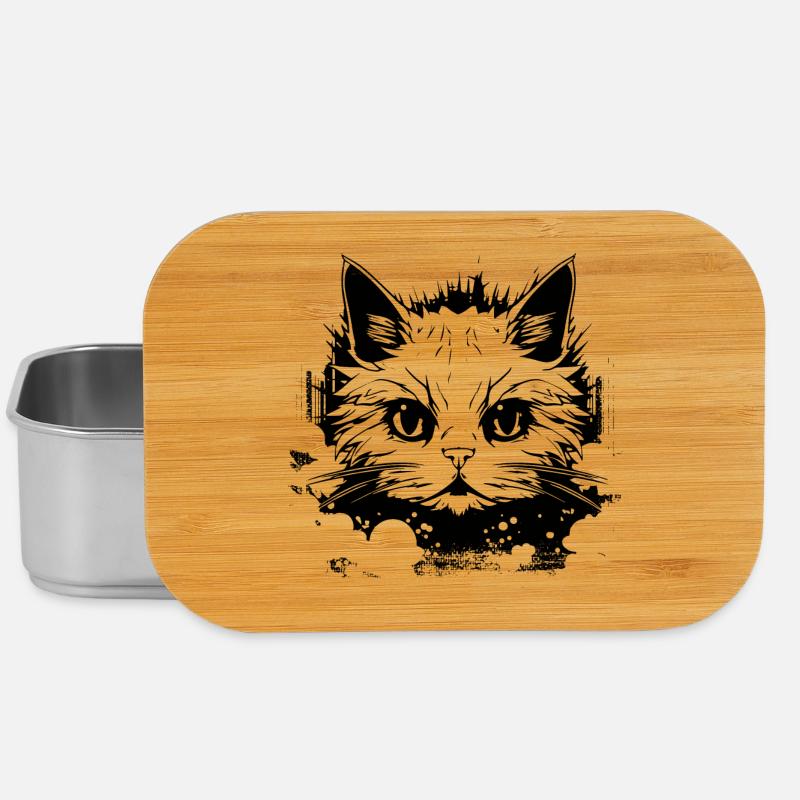 Katze Anime - Lunch Box - Silber