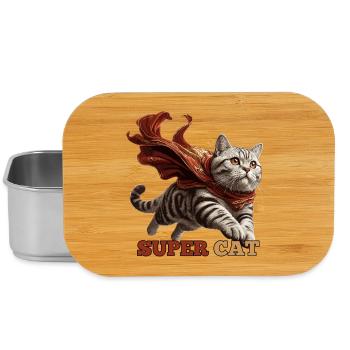 Super chat British Shorthair BKH Tabby - Boîte à goûter - argent - Devant