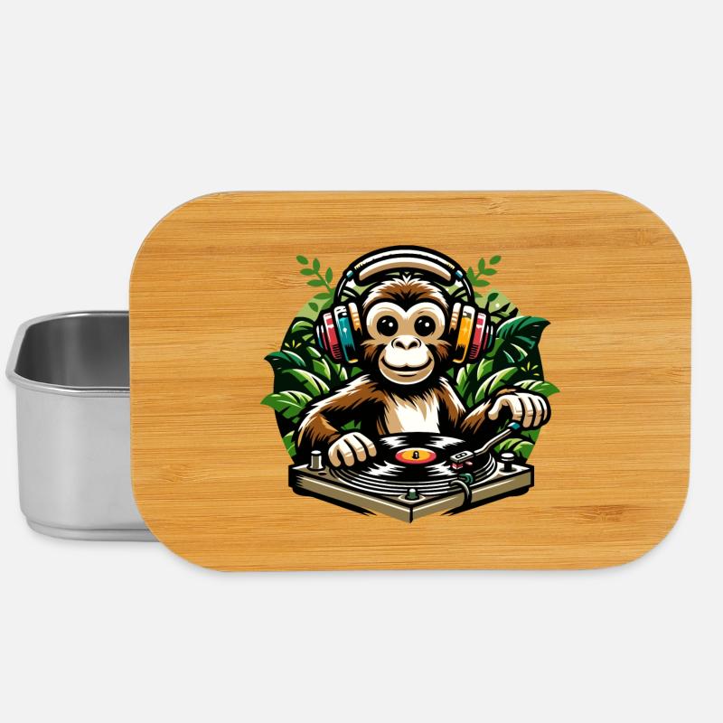 Jungle Grooves : le singe Vinyl Vibes - Boîte à goûter - argent