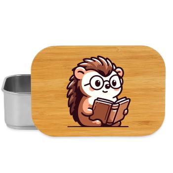 Bücherwurm-Igel: Der winzige Gelehrte - Lunch Box - Silber - Vorne