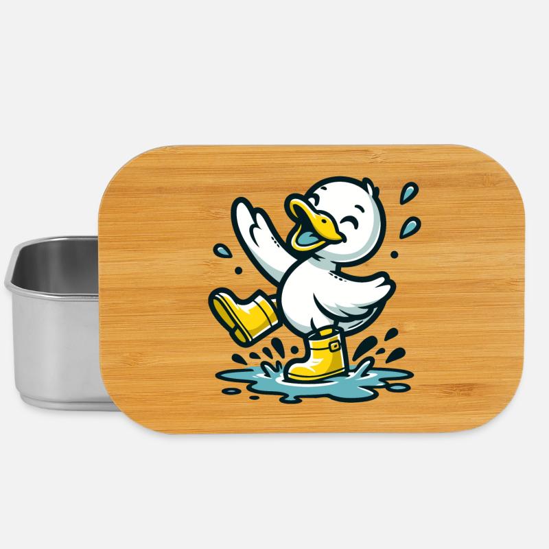 Splashy Quacker: The Puddle-Hopping Duck - Lunch Box - silver