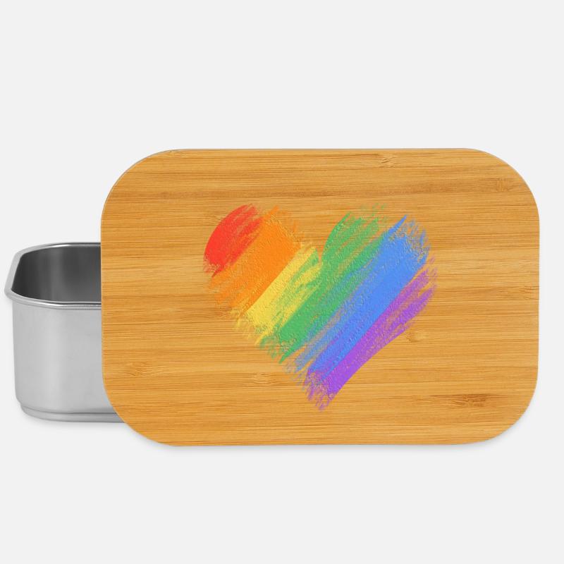 Regenbogenherz Pinselstrich - Lunch Box - Silber