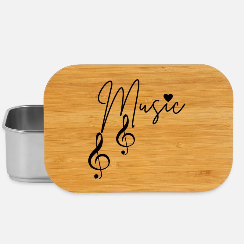 Musical Notes - Lunch Box - silver