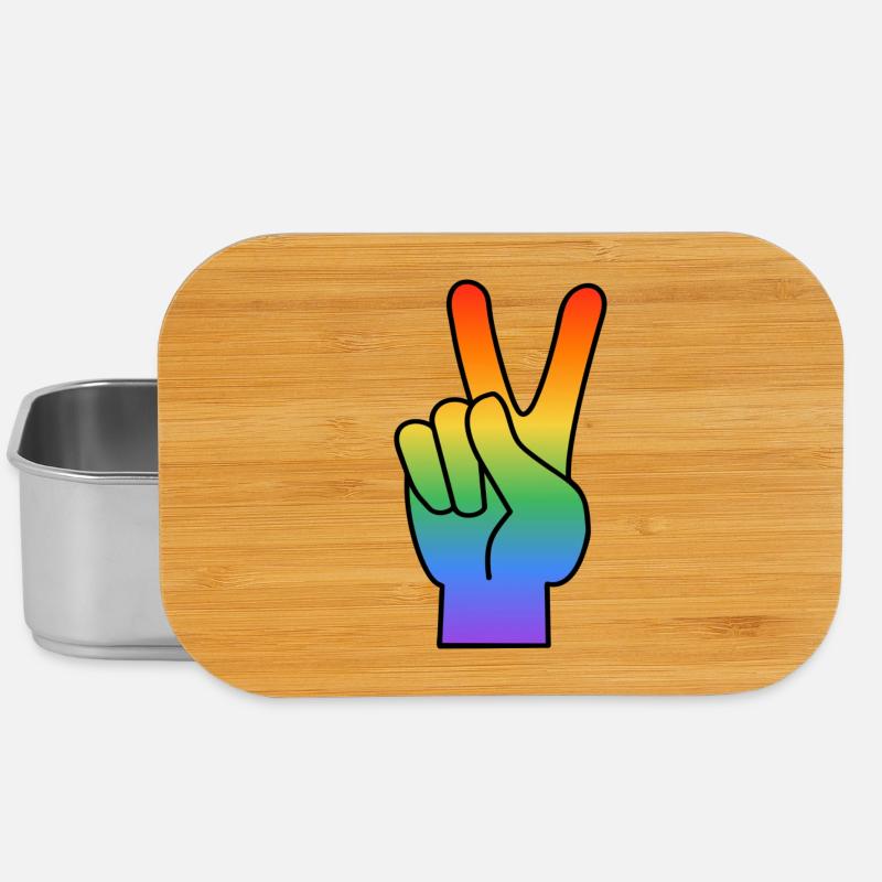 Regenbogen Peace Zeichen - Lunch Box - Silber