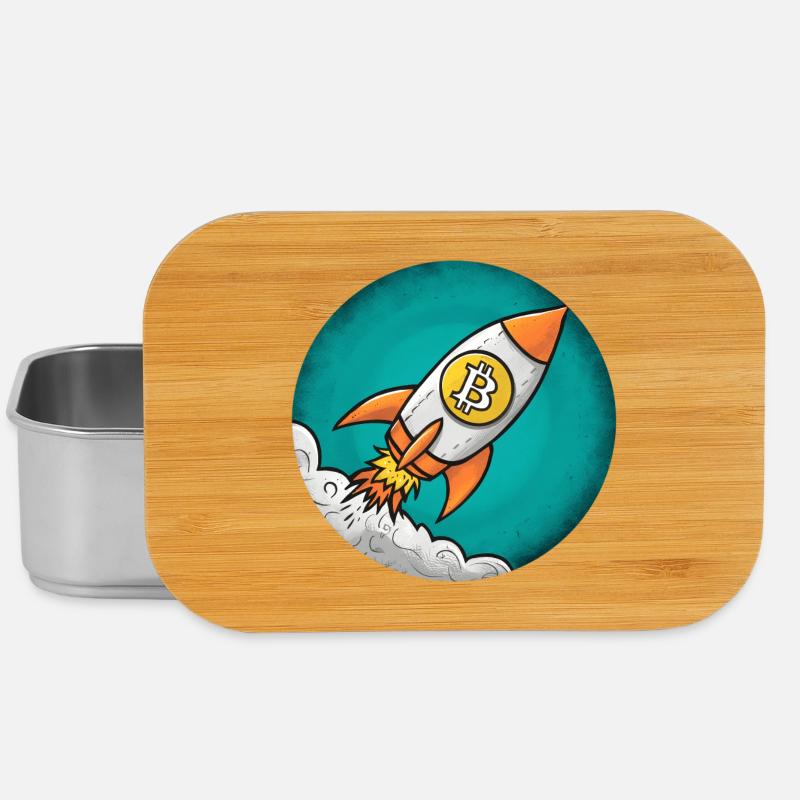 Krypto-Rakete: Bitcoin zum Mond! - Lunch Box - Silber