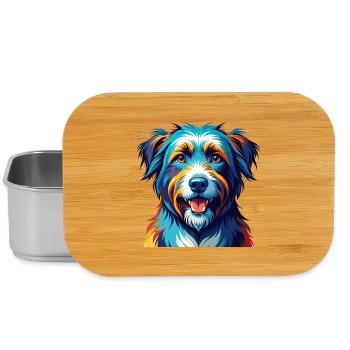 Pyrenean Shepherd Dog Breed Cartoon Kawaii - Lunch Box - silver - Front