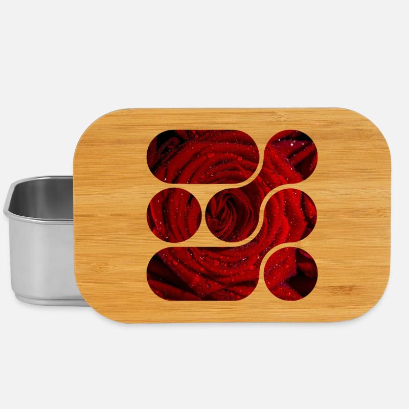 OCHOOO - Red Rose - Lunch Box - silver