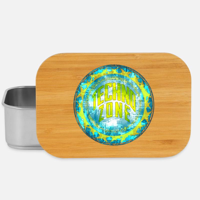 Cyber Techno Design mit Leuchtfarben - Lunch Box - Silber