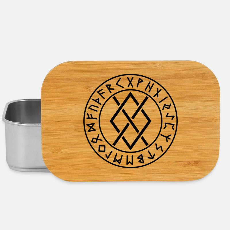 Gungnir circle runes black color - Lunch Box - silver