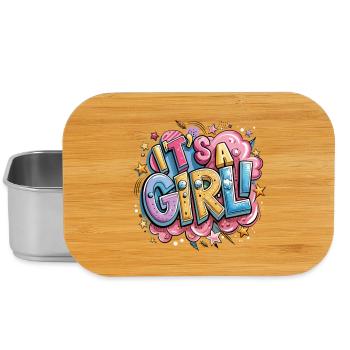 Bunte Cartoon-Trophäe mit Textgestaltung - Lunch Box - Silber - Vorne