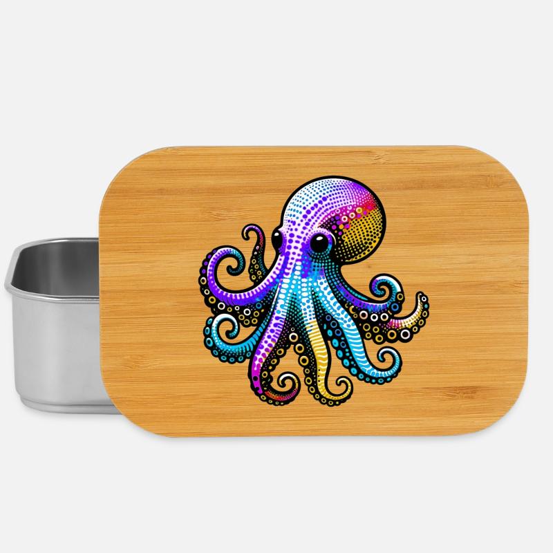 Krake - Lunch Box - Silber