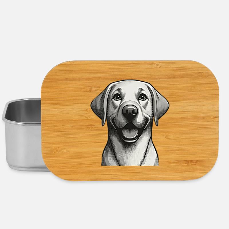 Lächelnder Labrador Hündchen Illustration - Lunch Box - Silber