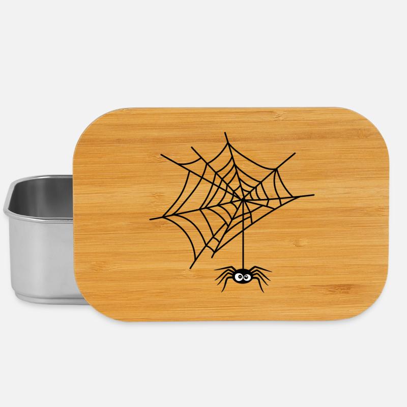 Halloween araignée drôle suspendue à sa toile - Boîte à goûter - argent