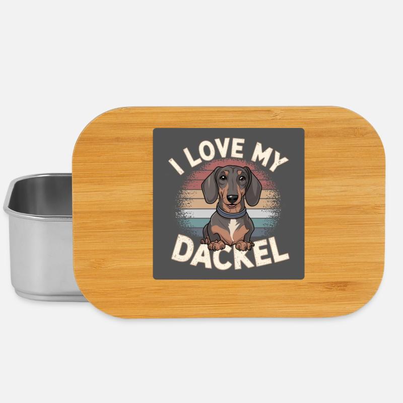 J’aime mon teckelDesign pour les teckels et les amoureux des chiens - Boîte à goûter - argent