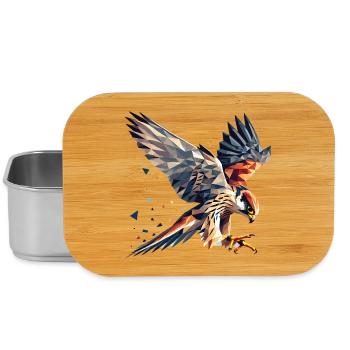 Falke Greifvogel Polygon Stil - Lunch Box - Silber - Vorne